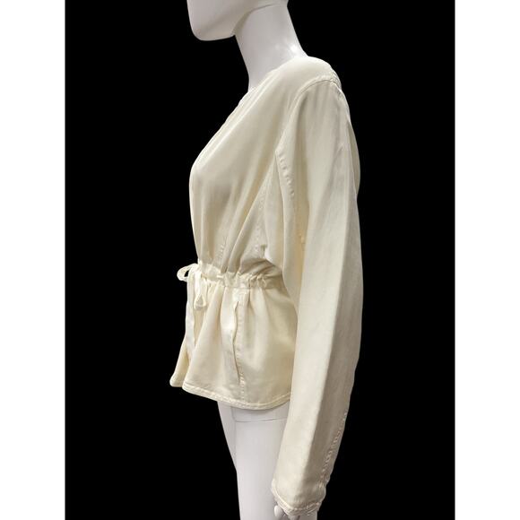DKNY Pure Top/Blazer Women’s SZ M Cotton Silk Blend Waist With Belt Lightweight - Picture 3 of 5